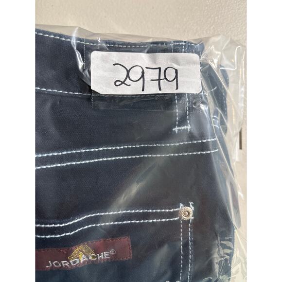 Jordache Women's 27 Blue Dark Wash Studded Rhinestone Stretch Pants Denim Jeans - Picture 14 of 14